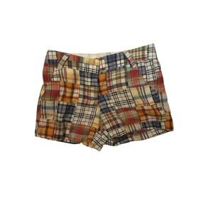 J. Crew Madras Plaid City Fit Chino Shorts Womens Size 2 Multicolor 100% Cotton